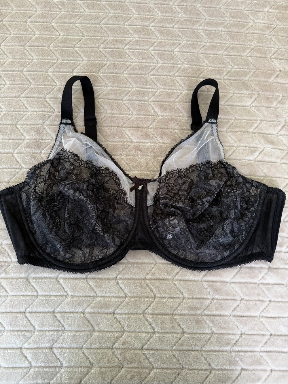 Wacoal Retro Chic Full-Figure Underwire Bra Vintage Inspired Full Cov Lace 44DD